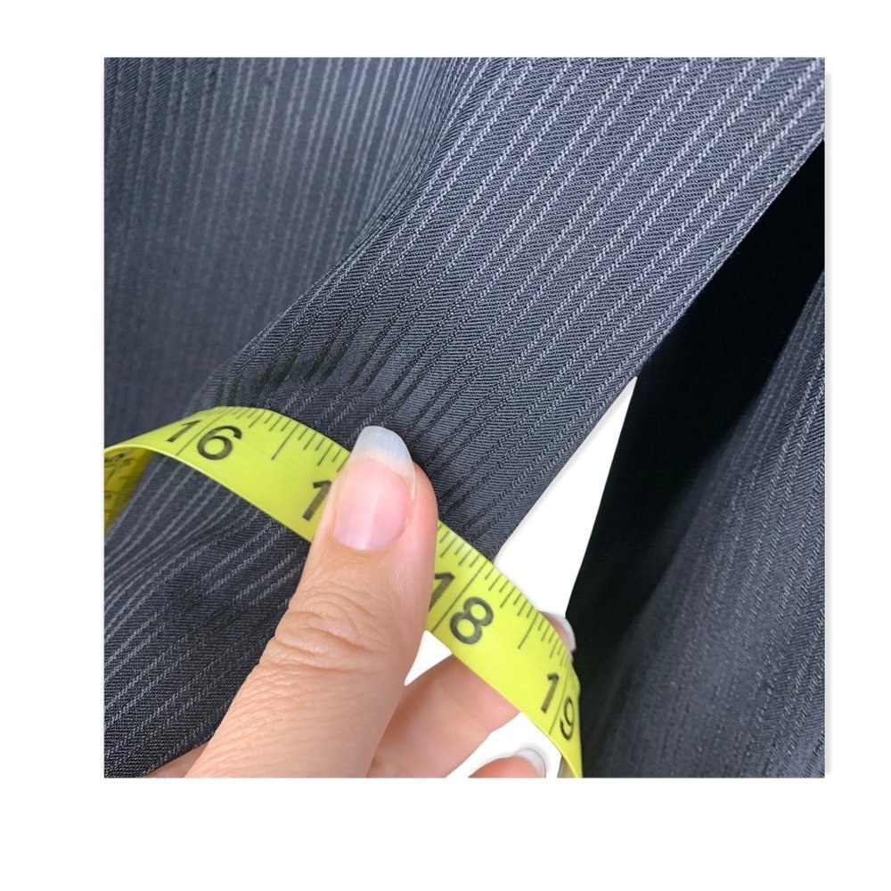 Vintage 90s Bebe Black Double Pin Stripe Longline Blazer Medium - Picture 11 of 11